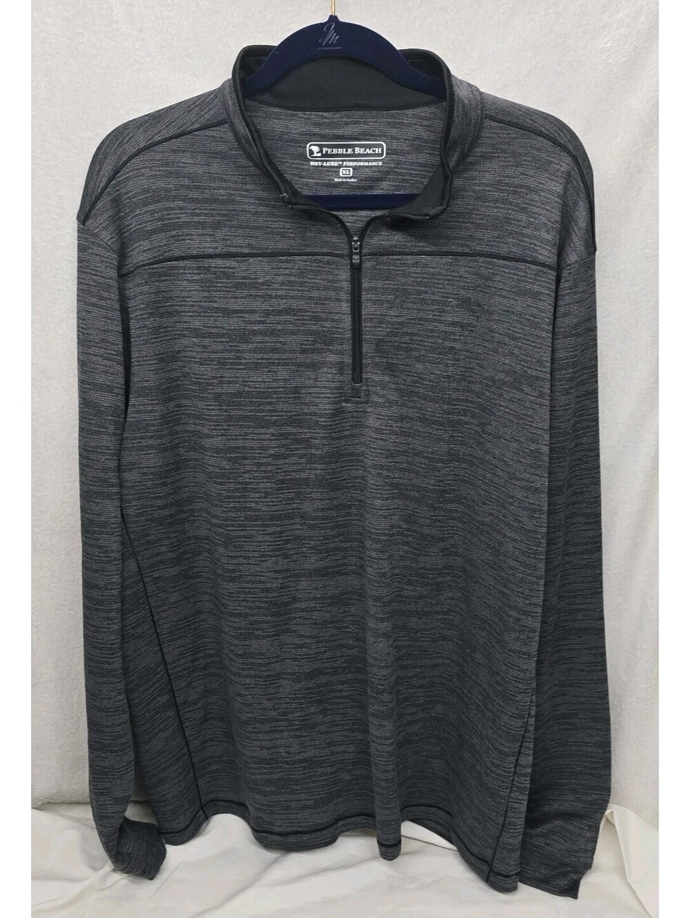 Pebble Beach Dry-Luxe Performance Men's XL 1/4 Zip Gray Pullover Long Sleeve